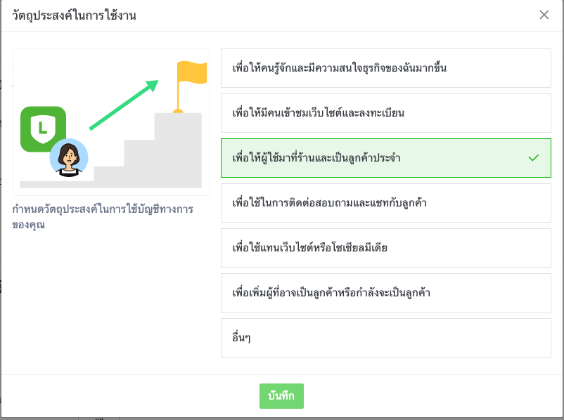 วัตถุประสงค์การใช้งานของบัญชี